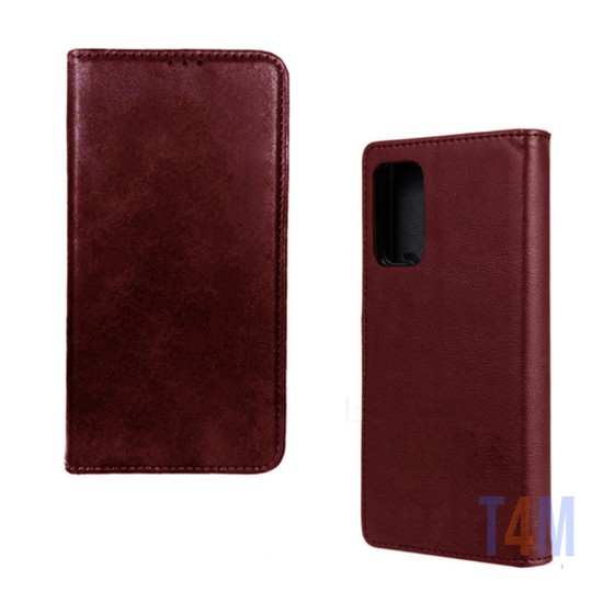 Leather Flip Cover with Internal Pocket For Xiaomi Redmi 10 Red